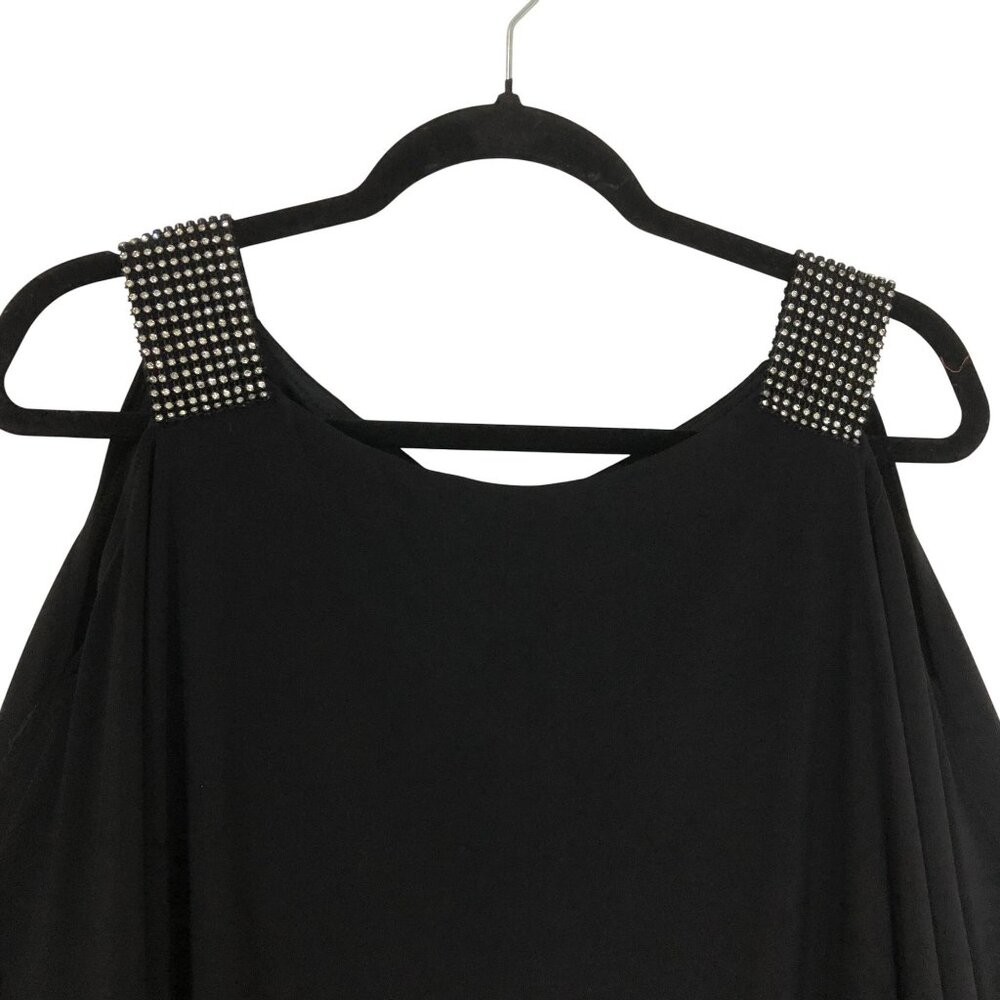 Betsy & Adam Cold Shoulder Dress With Rhinestone Accents Size 14 - Picture 4 of 8